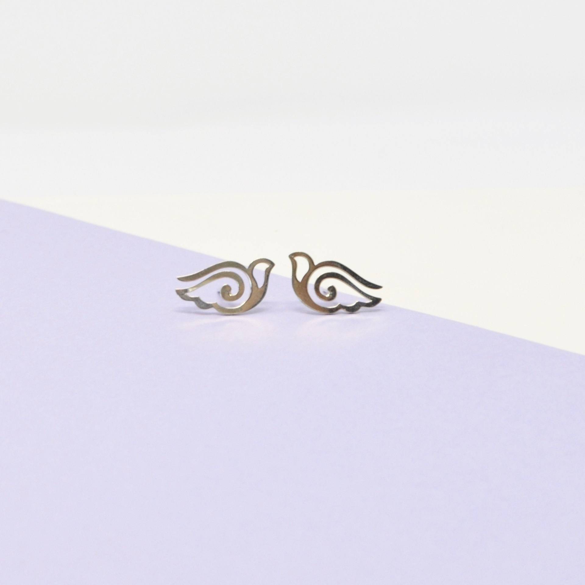 sterling Silber Ohrstecker, Vogel Ohrringe, Schmuck, Modeschmuck, Moderne Geschenk Für Sie, Liebe Vögel von PearlsAndLavender