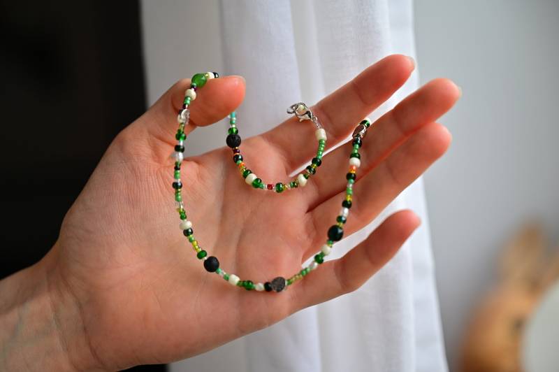 Handgemachte Perlenkette Jade von PearlsPolly