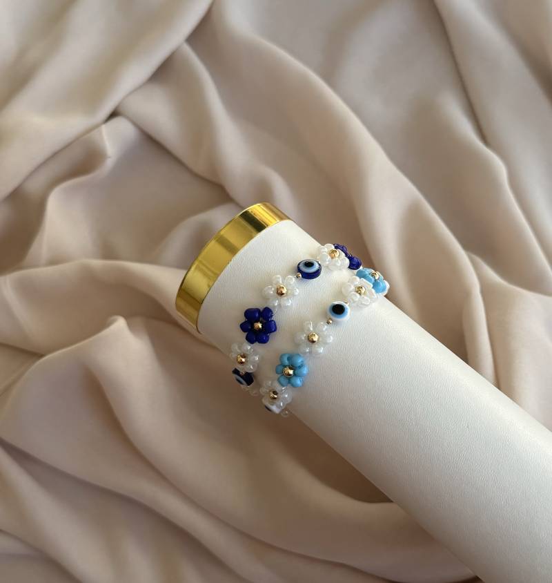 Gänseblümchen Armbänder Mit Nazar Augen von Pearlsbyesma
