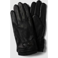 Pearlwood Handschuhe aus Ziegenleder mit Druckknopfverschluss in Black, Größe L von Pearlwood