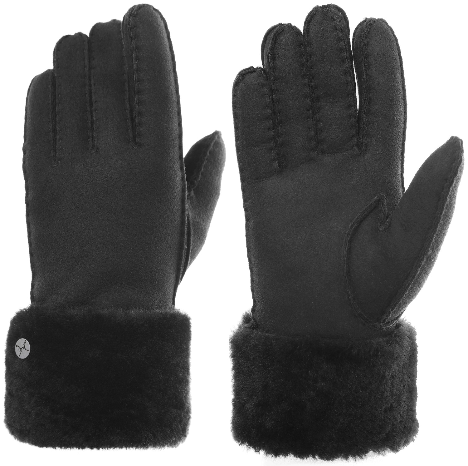 Pearlwood warme Wildleder-Handschuhe Lammfell-Futter & Umschlag von Pearlwood