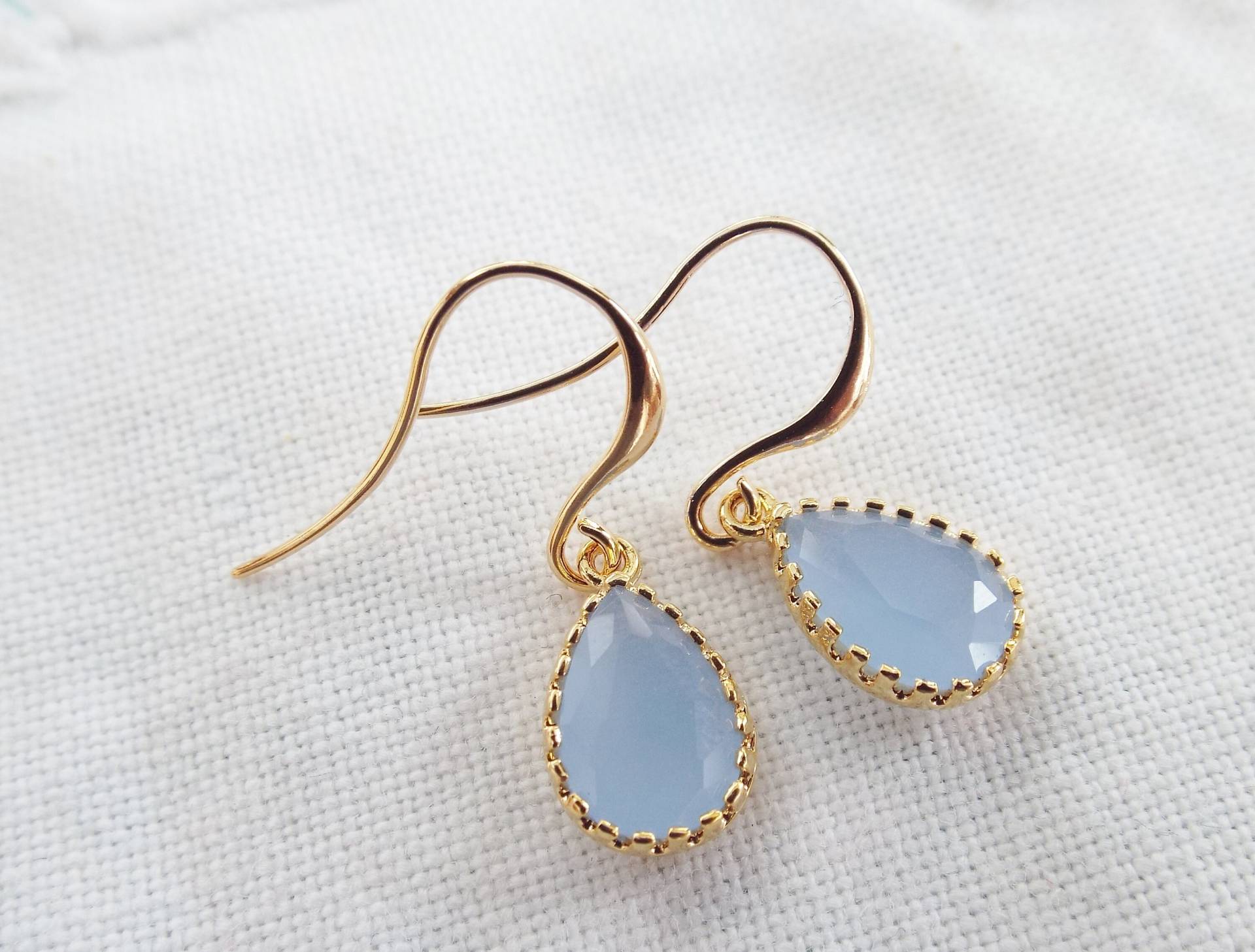 Ohrhänger Juwelen Liebchen Chalcedonblau Gold von PearlysSchatzkammer