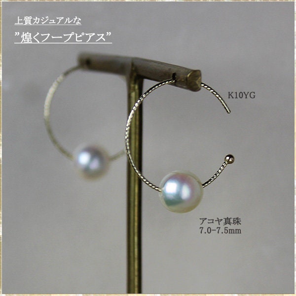 10K Gold Akoya Perlen Creolen Echter Perlenschmuck von Pearlyuumi