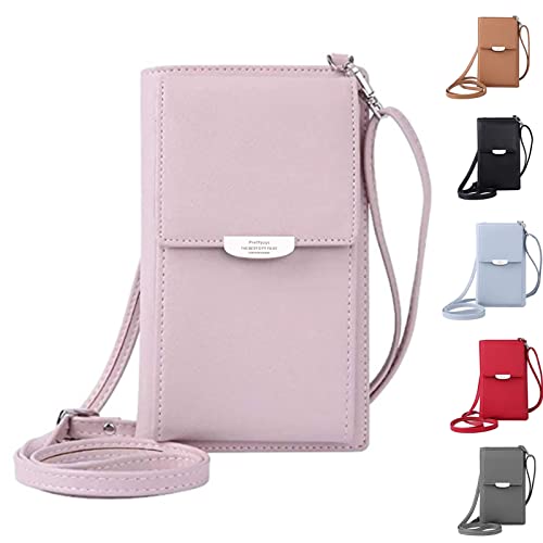 LZSXDWXY Frauen Crossbody Telefon Tasche Leder Münze Handy Geldbörse Mini Mobile Geldbörse Schulter mit Riemen und Karten Slots von LZSXDWXY