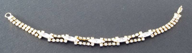 Vintage Weiß Strass Armband Schmuck Gold Vintage Weiß Strass Armband Schmuck Gold von PearyNiceThings