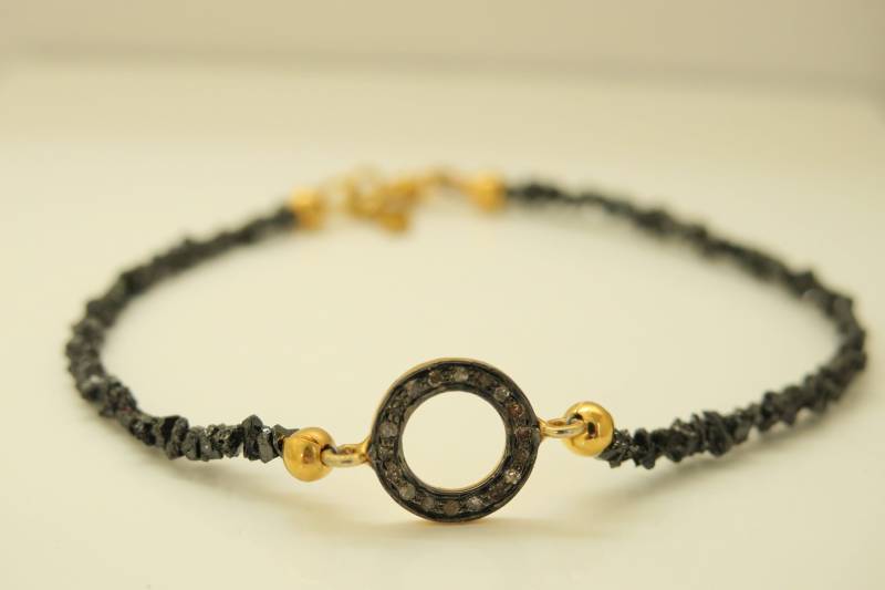 Armband Mit Diamanten, Infinity Silber 18K Vergoldet von PebblesSchmuckdesign