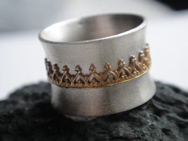 Breiter Ring Spinning Roy 925 Silber Mit Krone .. Nicht Nur Für Adlige; von PebblesSchmuckdesign