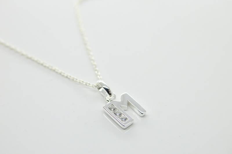 Buchstaben-Anhänger Massiv 925 Sterlingsilber von PebblesSchmuckdesign