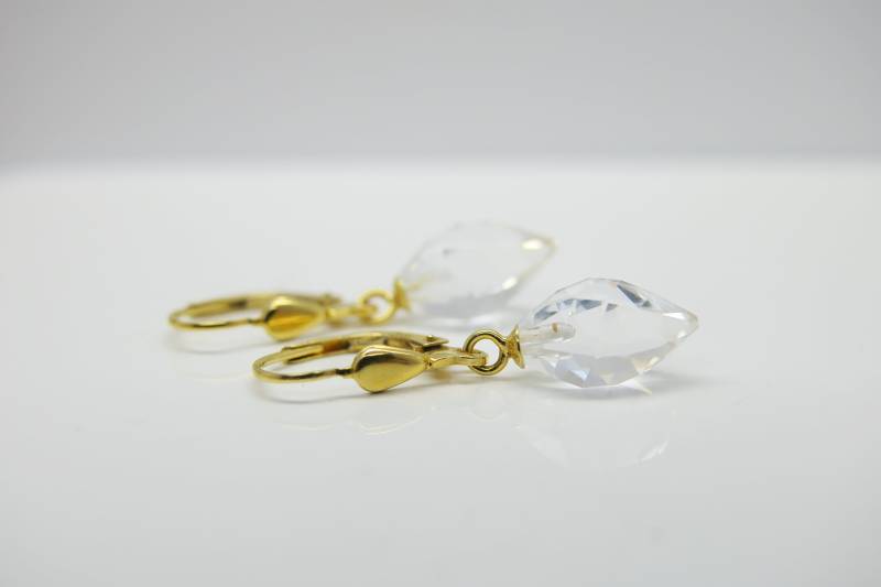 Eiszapfen ...glitzernde Ohrringe in 925 Vergoldet von PebblesSchmuckdesign