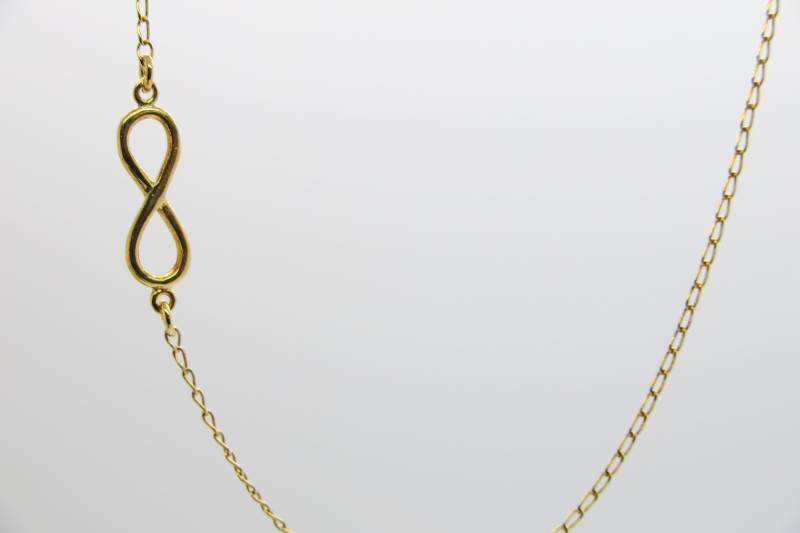 Halskette Infinity Unendlichkeit 925 Silber Gold Vergoldet von PebblesSchmuckdesign