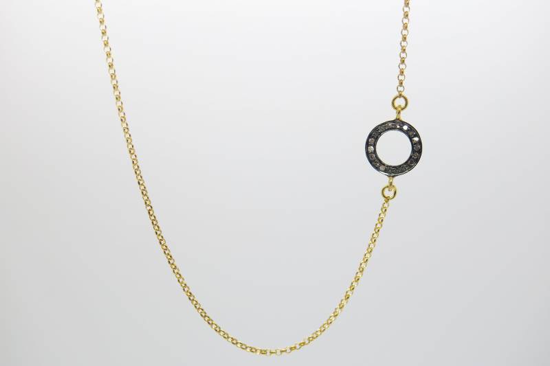 Infinity Kette Endless...kreis Mit Diamanten 24K Vergoldet von PebblesSchmuckdesign