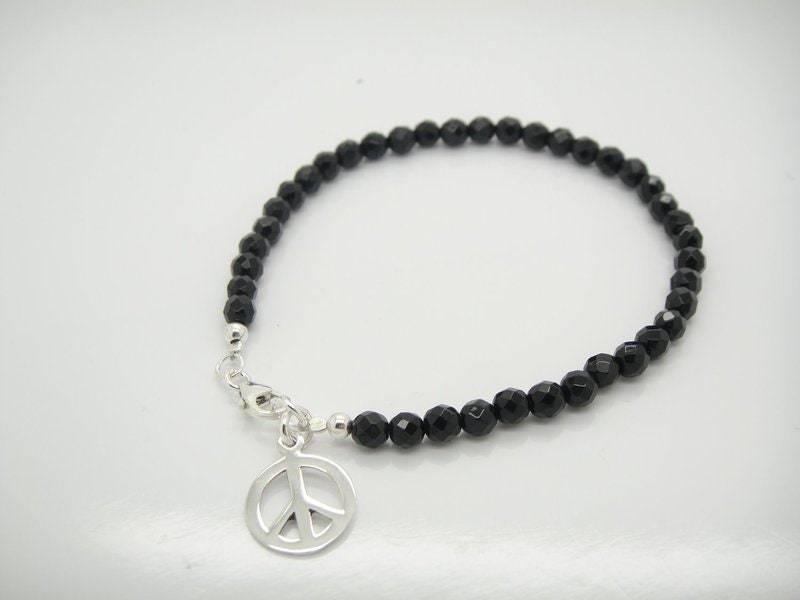 Peace Onyx Armband 925 Silber von PebblesSchmuckdesign
