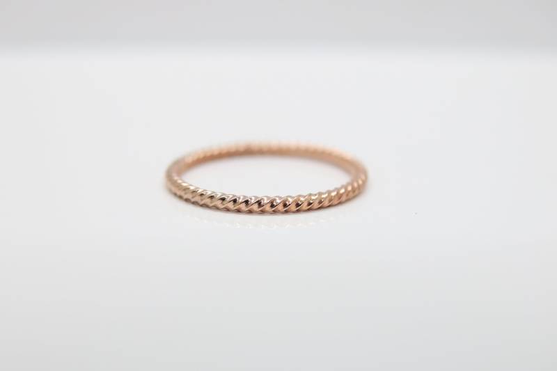 Schöner Silberring Geschmiedet 18K Rosè Vergoldet von PebblesSchmuckdesign