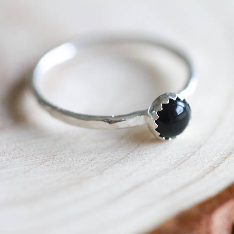 Onyx Ring - Stapelring Silberring Petit Bague Argent Onyx Ring - Stapelring Silberring Petit Bague Argent von PeculiarForest