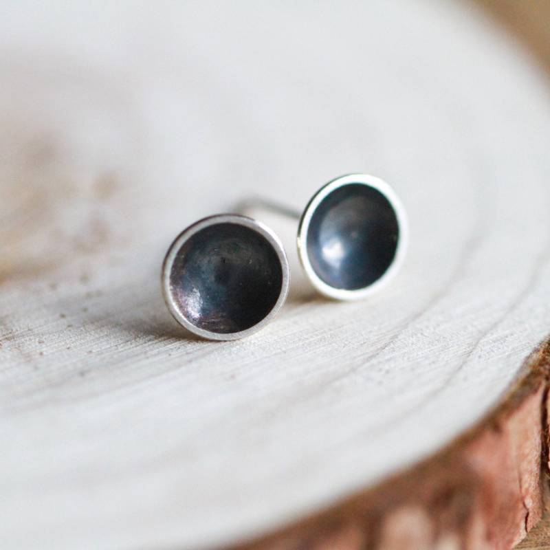 Teller Ohrringe - Unterteller Krater Oxidiert Ohrstecker Posts von PeculiarForest