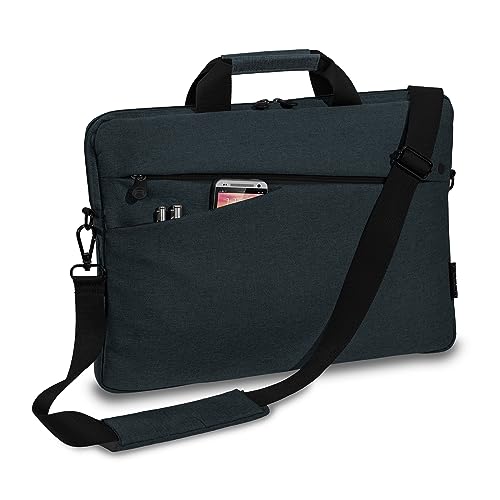 Pedea - Laptoptasche *Fashion* Notebook-Tasche bis 13,3 Zoll - Laptop Umhängetasche mit Schultergurt - Laptophülle anthrazit/schwarz - Notebooktasche für Damen & Herren von Pedea