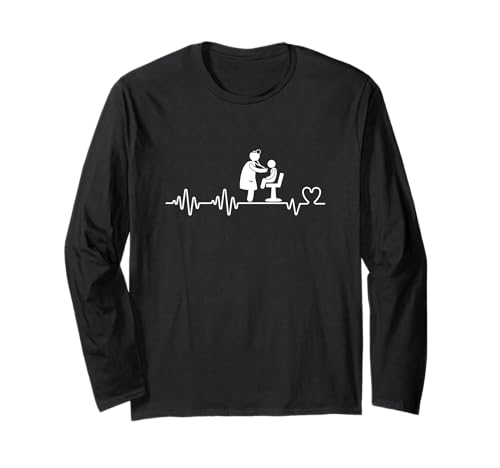 Kinderarzt Heartbeat Herren Damen Lustiger Kinderarzt Langarmshirt von Pediatric Doctor Appreciation Gifts