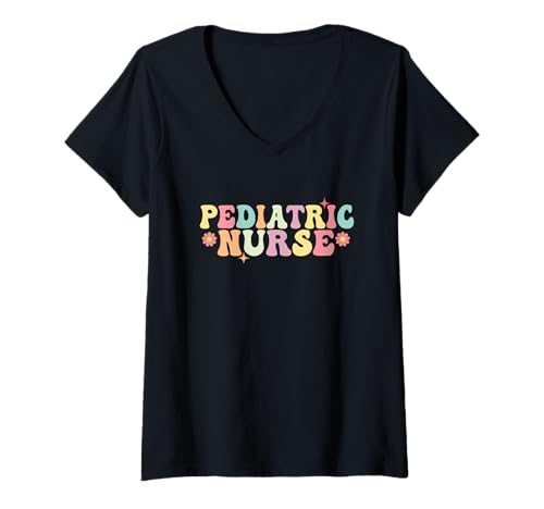 Damen Pädiatrische Krankenschwester PICU Pädiatrische Notfallkrankenschwester Peds Krankenschwester T-Shirt mit V-Ausschnitt von Pediatric Emergency Nurse Rn Appreciation Apparel