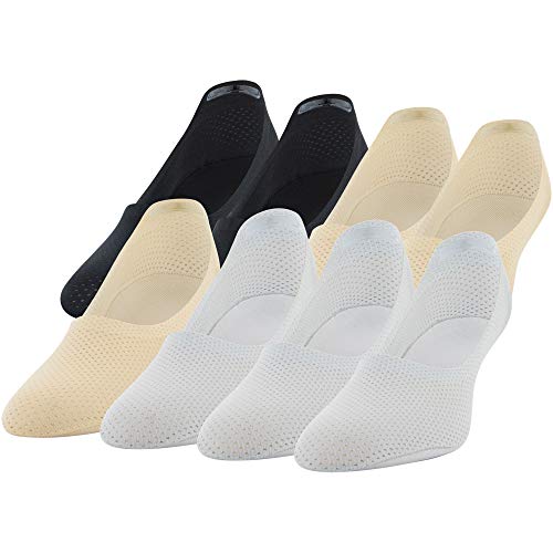 PEDS Women's Mesh Mid Cut No Show Socks, 8 Pairs, Grey, Nude, Black, Shoe Size: 5-10 von Peds