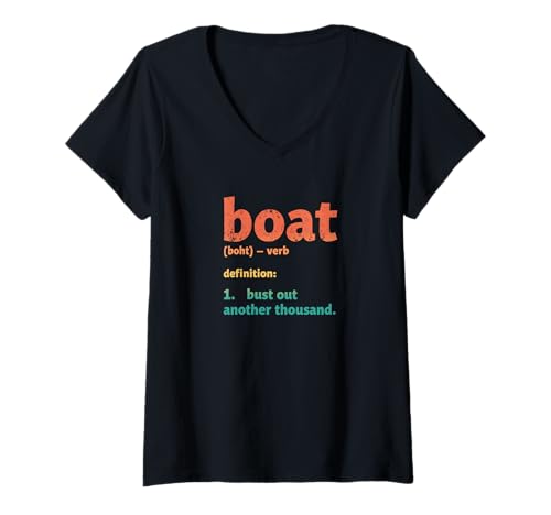 Damen Retro Boot Definition Bust Out Another Thousand T-Shirt mit V-Ausschnitt von PeeKay Apparel - Boating