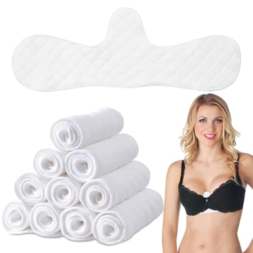 10 Stück BH Einlagen, BH-Einlagen Gegen Schweiß, Wiederverwendbar, Baumwolle BH Einlagen für Schweißausschlag Schweißeinlagen unter der Brust Schweißabsorber Pads für Damen,Anti Falten,Waschbare (20) von Peelanmall