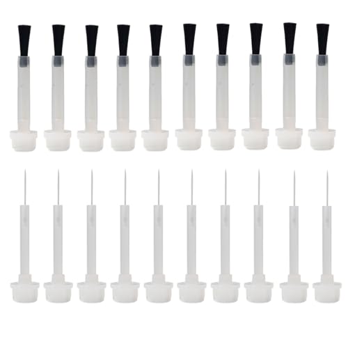 20 Stück Nagellack-Pinsel, professionell, 2 Stile, Einweg-Nagellack-Pinsel mit Griff für Damen, Kunstzubehör 20 Stück Nagellack-Pinsel, professionell, 2 Stile, Einweg-Nagellack-Pinsel mit Griff für Damen, Kunstzubehör von Peenbbop