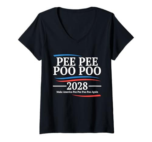 Damen Peepee Poo Poo 2028 Peepee Poopoo Mitglied T-Shirt mit V-Ausschnitt Damen Peepee Poo Poo 2028 Peepee Poopoo Mitglied T-Shirt mit V-Ausschnitt von PeepeePoopoo