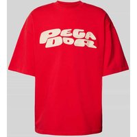 Pegador Boxy Fit T-Shirt mit Label-Print in Rot, Größe L von Pegador