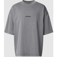 Pegador Boxy Fit T-Shirt mit Label-Stitching in Anthrazit Melange, Größe S von Pegador