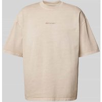 Pegador Boxy Fit T-Shirt mit Label-Stitching in Beige, Größe L von Pegador