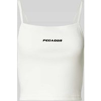 Pegador Crop Top in Ripp-Optik Modell 'TESSA' in Ecru, Größe XS von Pegador