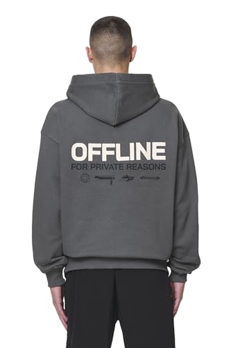 Pegador Herren Hoodie Furber Oversized Washed Volcano Grey (DE/NL/SE/PL, Alphanumerisch, L, Regular, Regular, Grau) von Pegador