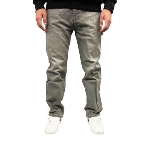 Pegador Herren Jeans Daule Baggy Workwear Washed Grey (DE/NL/SE/PL, Numerisch, 30, Regular, Regular, Grau) von Pegador