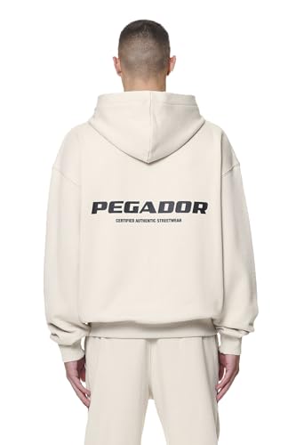 Pegador Herren Sweat Jacket Colne Logo Oversized Washed dust Cream (DE/NL/SE/PL, Alphanumerisch, M, Regular, Regular, Washed dust Cream) von Pegador