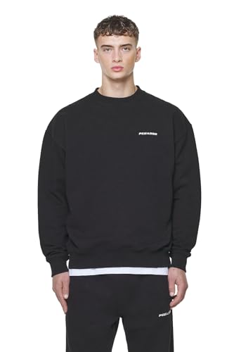 Pegador Herren Sweater Logo Oversized Vintage Washed Onyx Black (DE/NL/SE/PL, Alphanumerisch, S, Regular, Regular) von Pegador