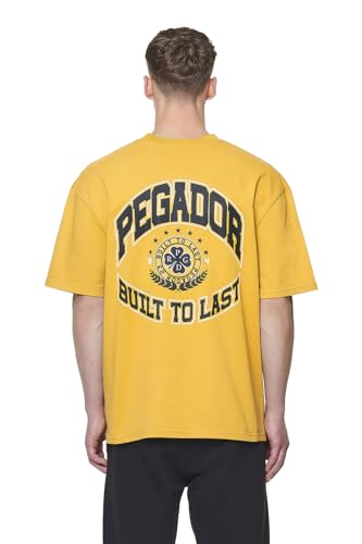 Pegador Herren T-Shirt Smith Oversized Vintage Washed Mustard (DE/NL/SE/PL, Alphanumerisch, S, Regular, Regular, Gelb) von Pegador