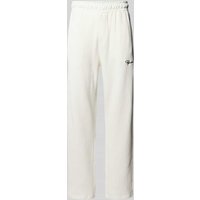 Pegador Hose in Ripp-Optik mit Label-Stitching Modell 'SIGNAR' in Offwhite, Größe M von Pegador