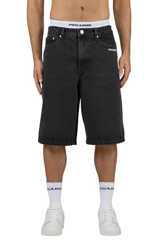 Pegador Kolar Jorts Short Jeans Herren, Washed, Washed Black, 38 von Pegador