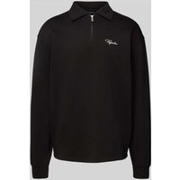 Pegador Oversized Poloshirt mit Label-Stitching Modell 'SIGNAR TERRY' in Anthrazit, Größe M von Pegador