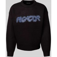 Pegador Oversized Strickpullover mit Label-Detail in Black, Größe XXL von Pegador