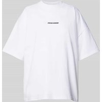 Pegador Oversized T-Shirt mit Label-Print Modell 'BRACY' in Weiss, Größe M von Pegador