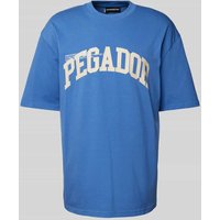 Pegador Oversized T-Shirt mit Label-Print Modell 'GILFORD' in Blau, Größe L von Pegador