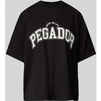 Pegador Oversized T-Shirt mit Label-Print Modell 'WAYRUNA' in Black, Größe L von Pegador