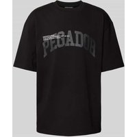 Pegador Oversized T-Shirt mit Label-Print und Rundhalsausschnitt in Black, Größe L von Pegador