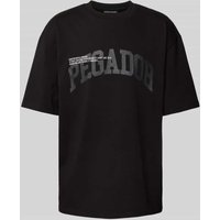 Pegador Oversized T-Shirt mit Label-Print und Rundhalsausschnitt in Black, Größe M von Pegador