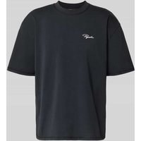 Pegador Oversized T-Shirt mit Label-Stitching Modell 'Signar' in Black, Größe L von Pegador