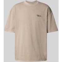 Pegador Oversized T-Shirt mit Label-Stitching Modell 'Signar' in Stein, Größe XS von Pegador