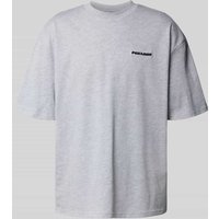 Pegador Oversized T-Shirt mit Label-Stitching in Mittelgrau Melange, Größe M von Pegador