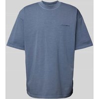 Pegador Oversized T-Shirt mit Label-Stitching in Rauchblau, Größe M von Pegador