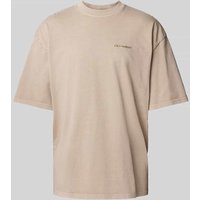 Pegador Oversized T-Shirt mit Label-Stitching in Taupe, Größe S von Pegador
